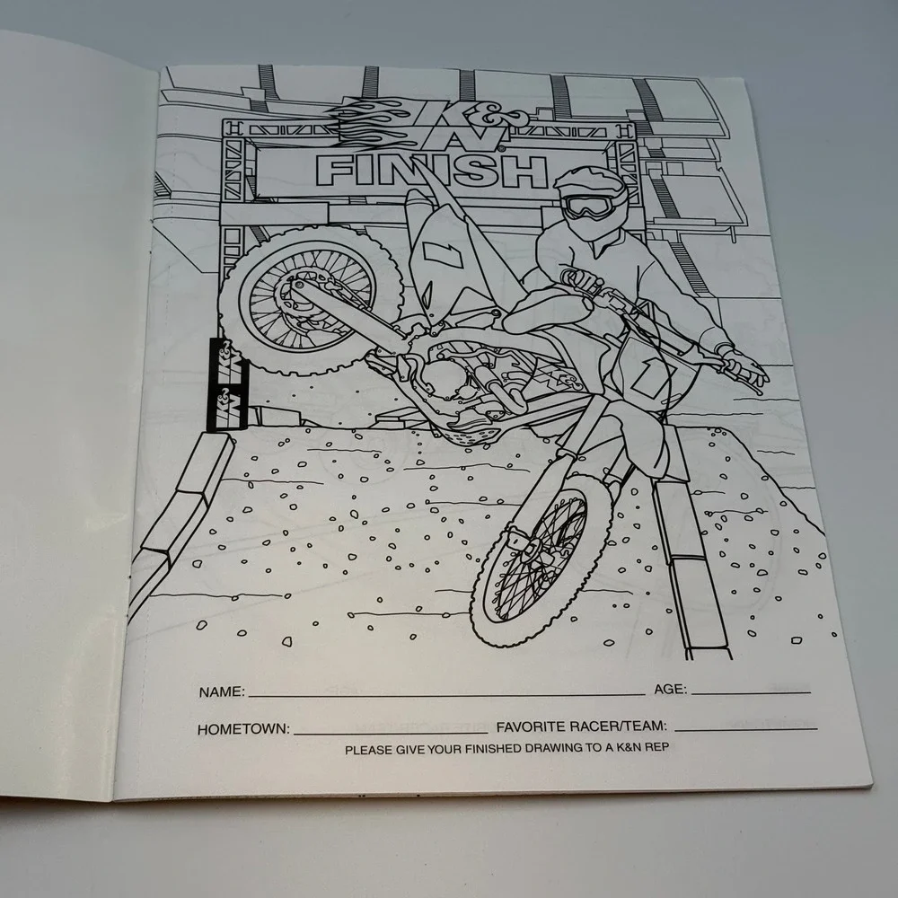 K&N Engineering Racing Coloring Book 2013 NASCAR Off-Road Dirt Bike‎ Promo
